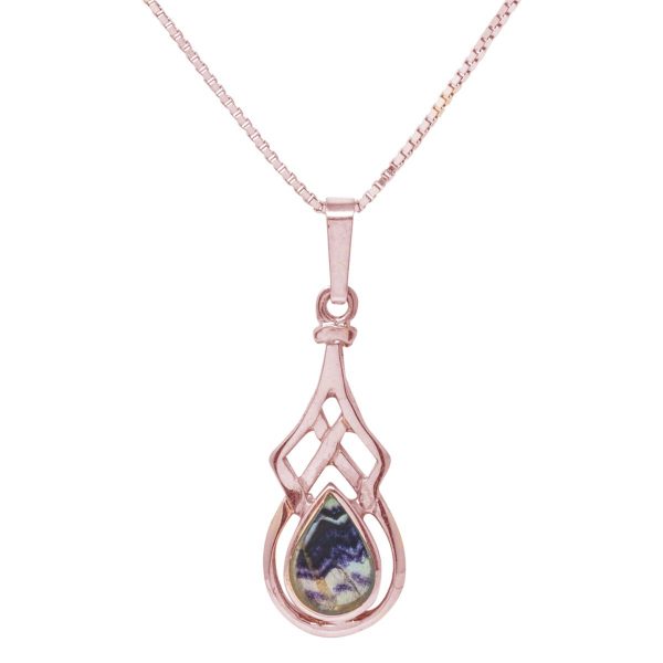 Rose gold Blue John Celtic Pendant