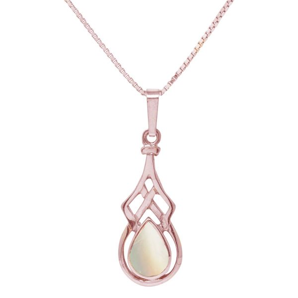 Rose Gold Mother of Pearl Celtic Pendant