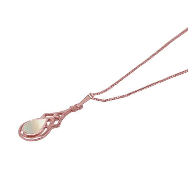 Rose Gold Mother of Pearl Celtic Pendant