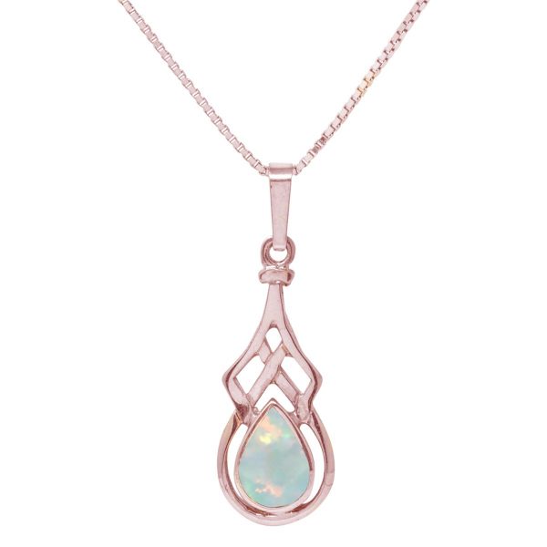 Rose Gold Opalite Sun Ice Celtic Pendant