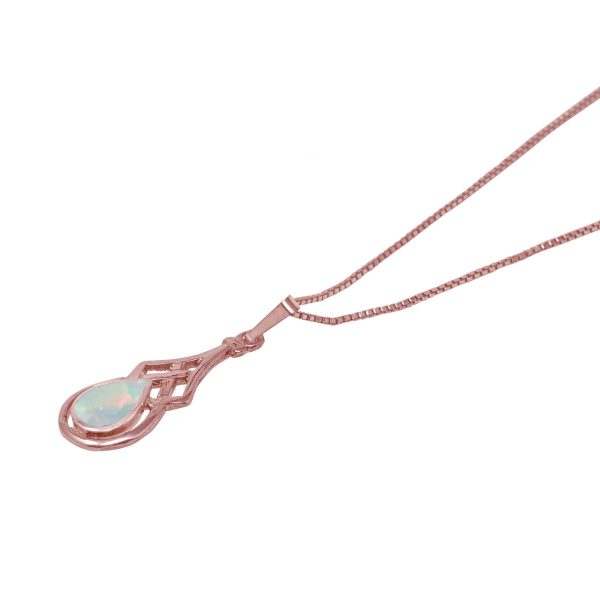 Rose Gold Opalite Sun Ice Celtic Pendant