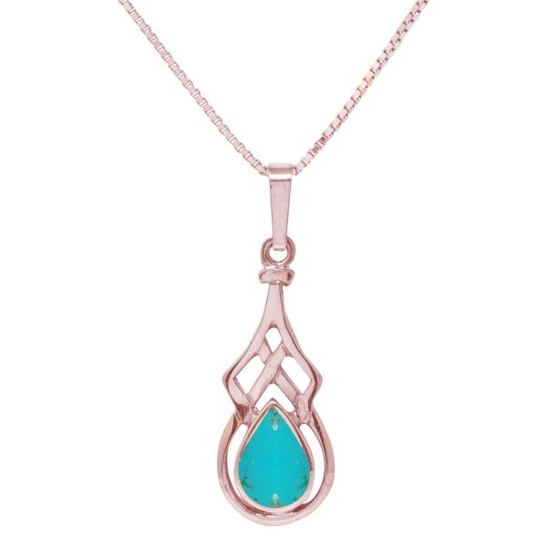 Rose Gold Turquoise Celtic Pendant