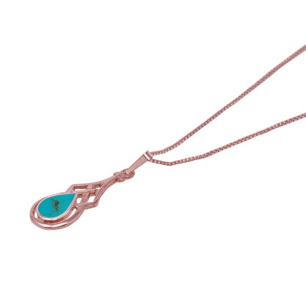 Rose Gold Turquoise Celtic Pendant