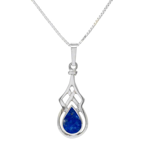 Silver Lapis Celtic Pendant