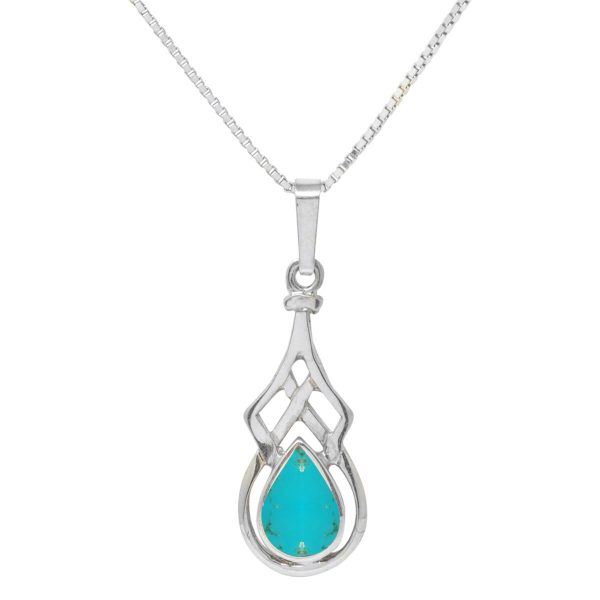 Silver Turquoise Celtic Pendant