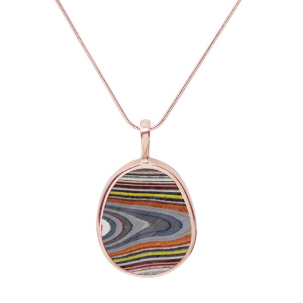 Rose Gold Fordite Pendant