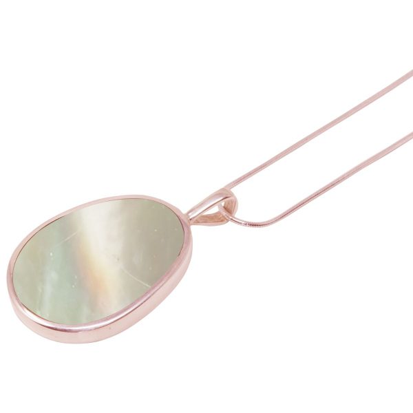Rose Gold Mother of Pearl Oval Pendant