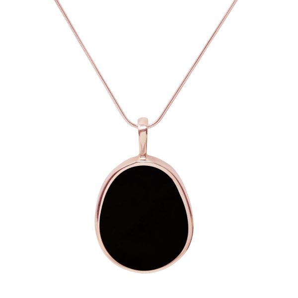 Rose Gold Whitby Jet Pendant