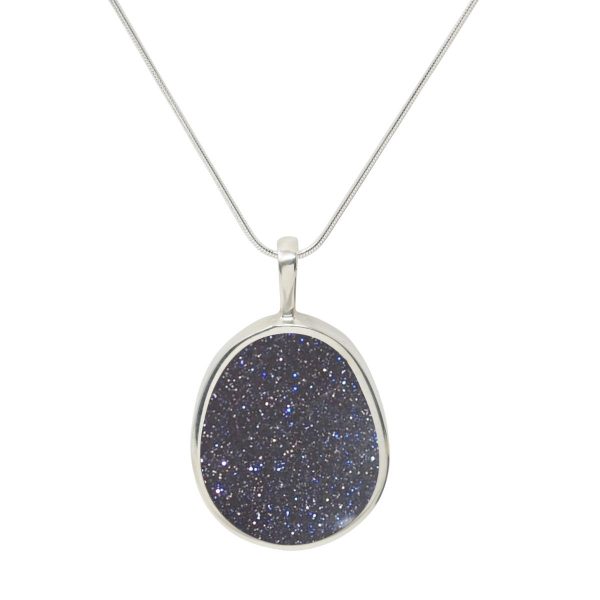 Silver Blue Goldstone Pendant