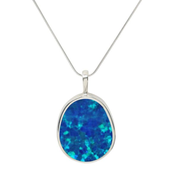 Silver Opalite Cobalt Blue Pendant