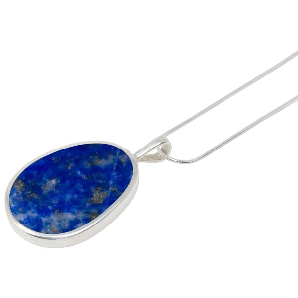 Silver Lapis Oval Pendant