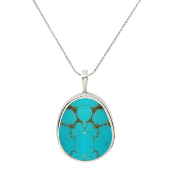 White Gold Turquoise Pendant