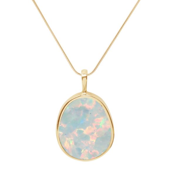 Yellow Gold Opalite Sun Ice Pendant