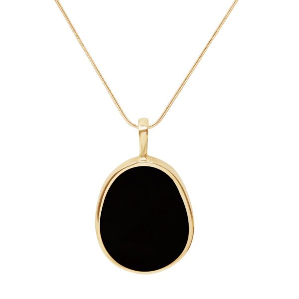 Yellow Gold Whitby Jet Pendant