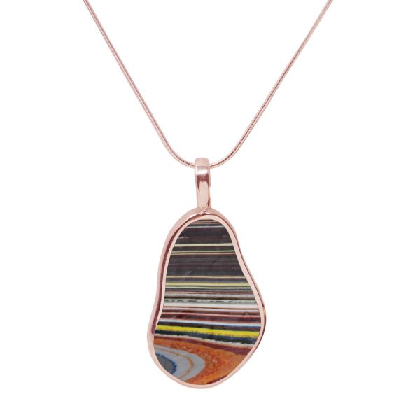 Rose Gold Fordite Pendant