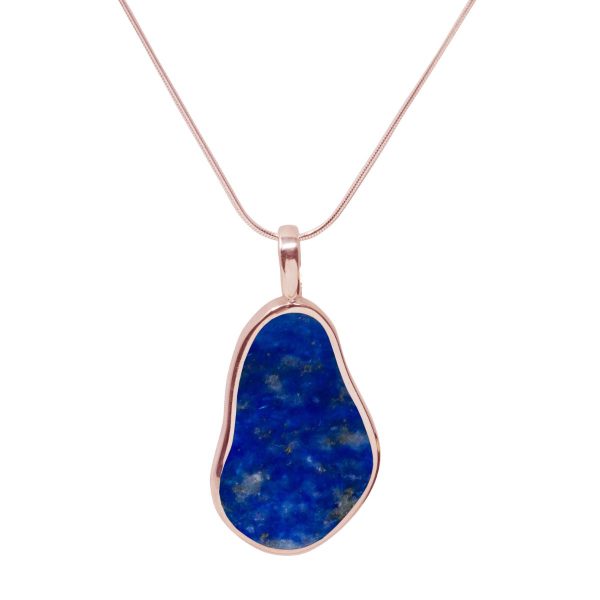 Rose Gold Lapis Pendant