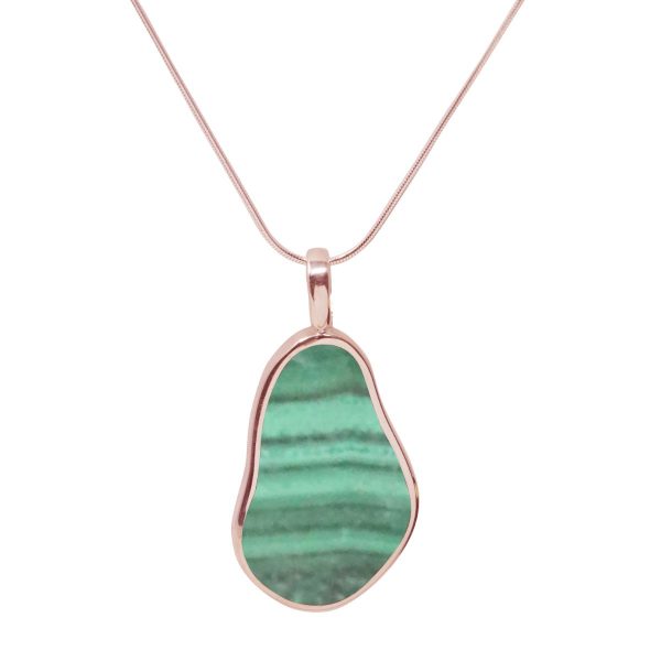 Rose Gold Malachite Pendant