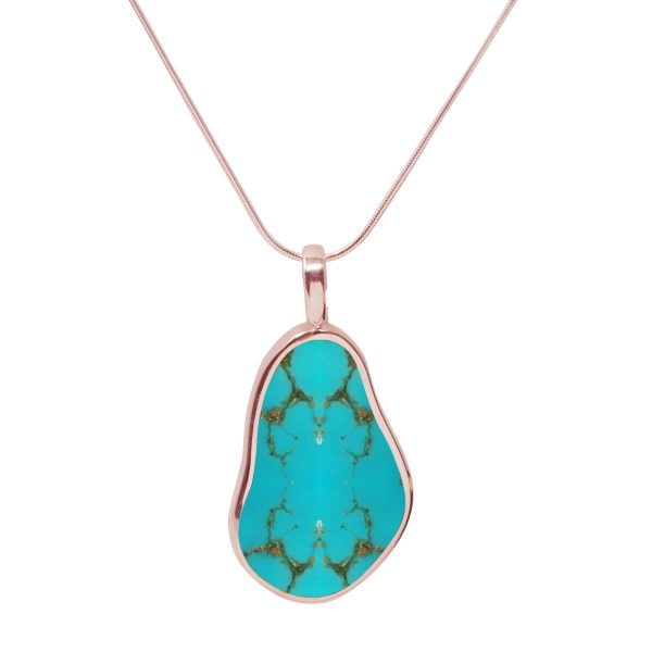 Rose Gold Turquoise Pendant