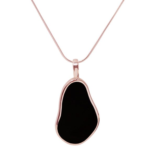 Rose Gold Whitby Jet Pendant