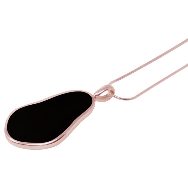 Rose Gold Whitby Jet Pendant