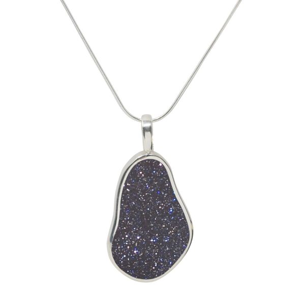 Silver Blue Goldstone Pendant