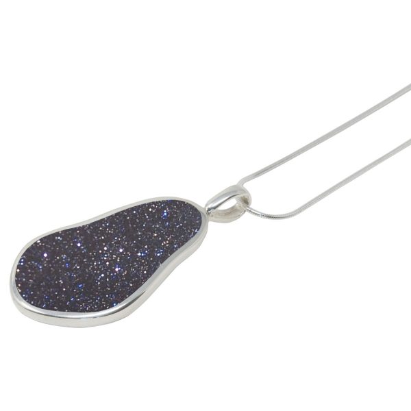 Silver Blue Goldstone Pendant