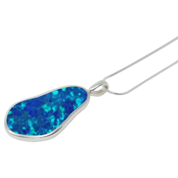 Silver Cobalt Blue Opalite Pendant