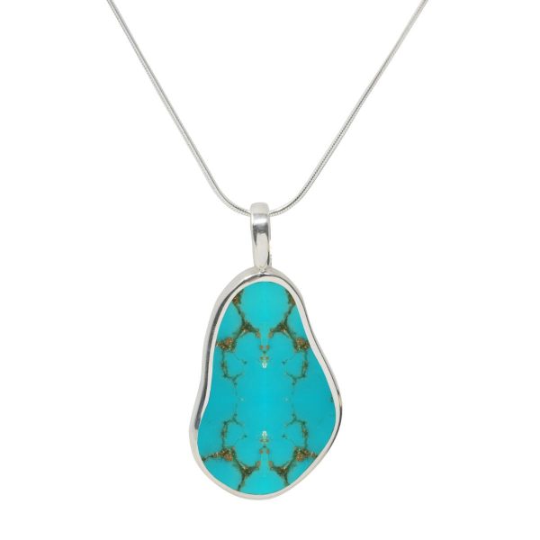 White Gold Turquoise Pendant