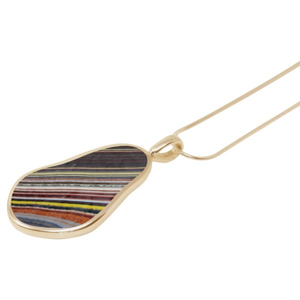 Yellow Gold Fordite Pendant