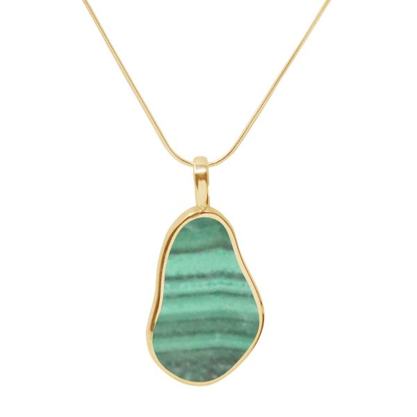 Yellow Gold Malachite Pendant