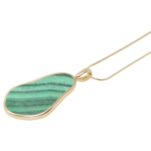 Yellow Gold Malachite Pendant