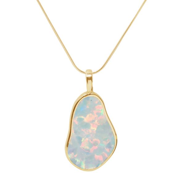 Yellow Gold Opalite Sun Ice Pendant