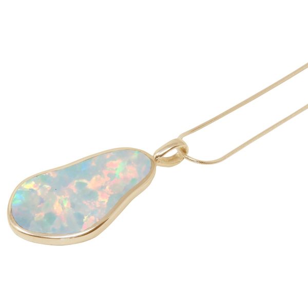 Yellow Gold Opalite Sun Ice Pendant