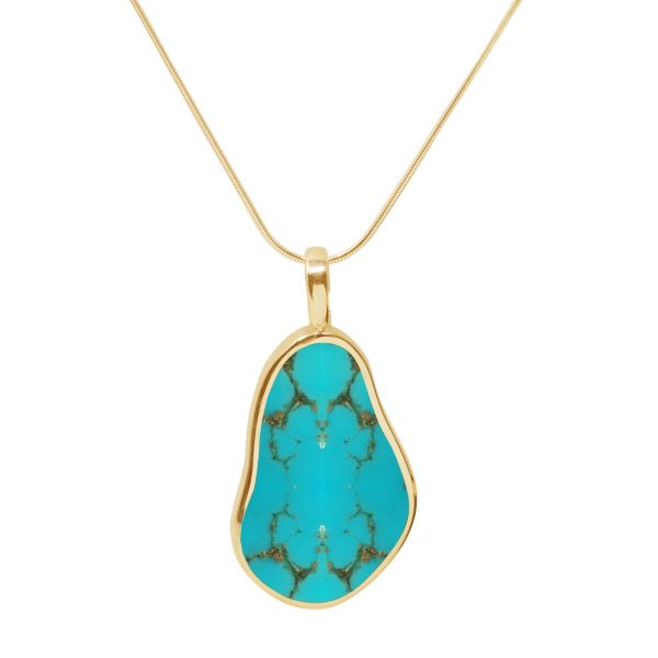 Yellow Gold Turquoise Pendant