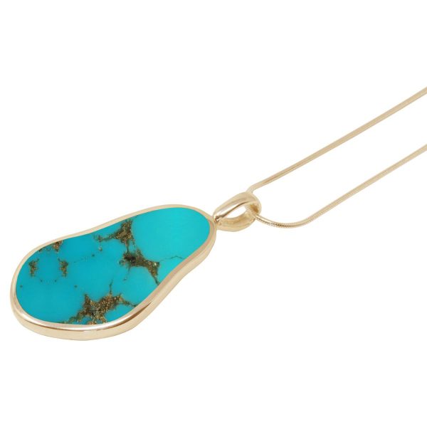 Yellow Gold Turquoise Pendant