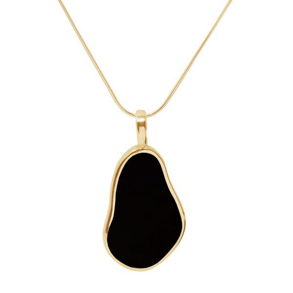 Yellow Gold Whitby Jet Pendant