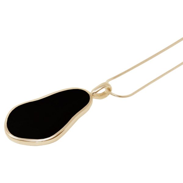 Yellow Gold Whitby Jet Pendant