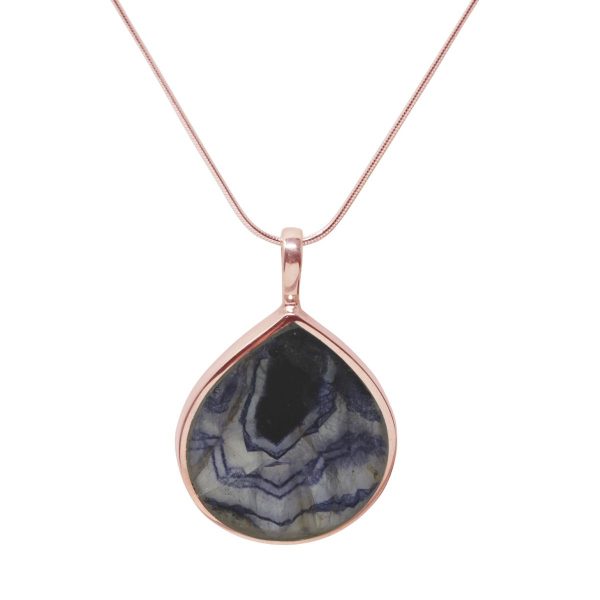 Rose Gold Blue John Pendant