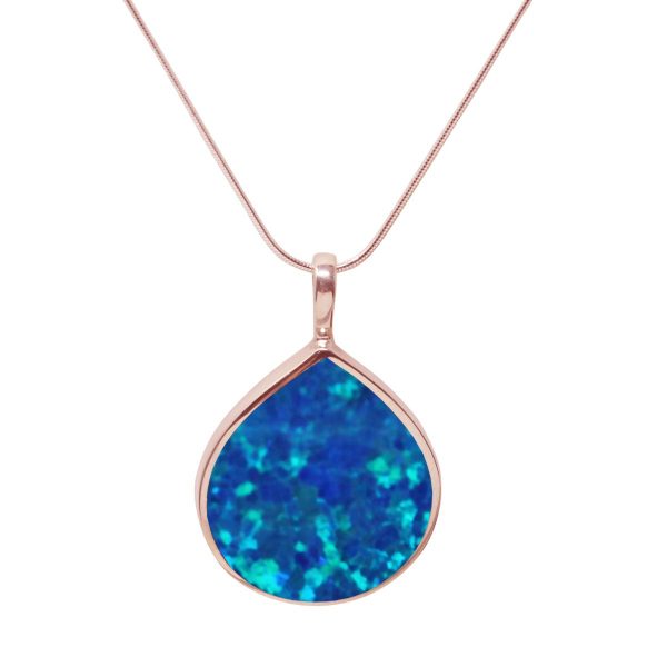 Rose Gold Opalite Cobalt Blue Pendant