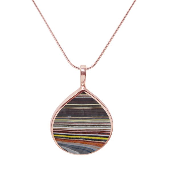 Rose Gold Fordite Pendant