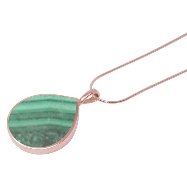 Rose Gold Malachite Teardrop Shaped Pendant