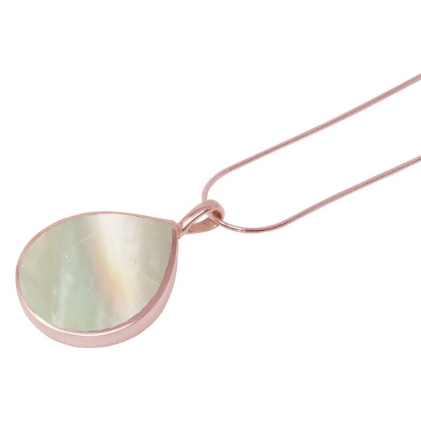 Rose Gold Mother of Pearl Teardrop Shaped Pendant