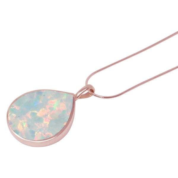 Rose Gold Opalite Sun Ice Teardrop Shaped Pendant