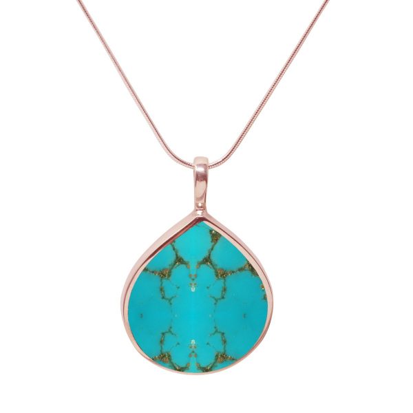 Rose Gold Turquoise Pendant