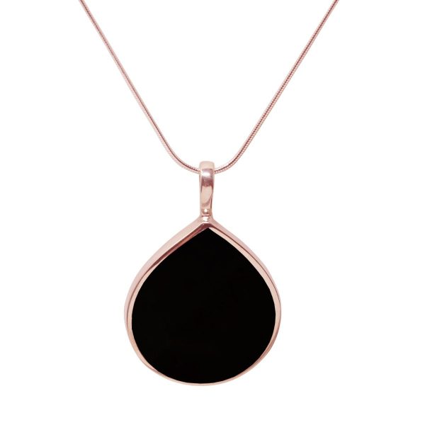 Rose Gold Whitby Jet Pendant