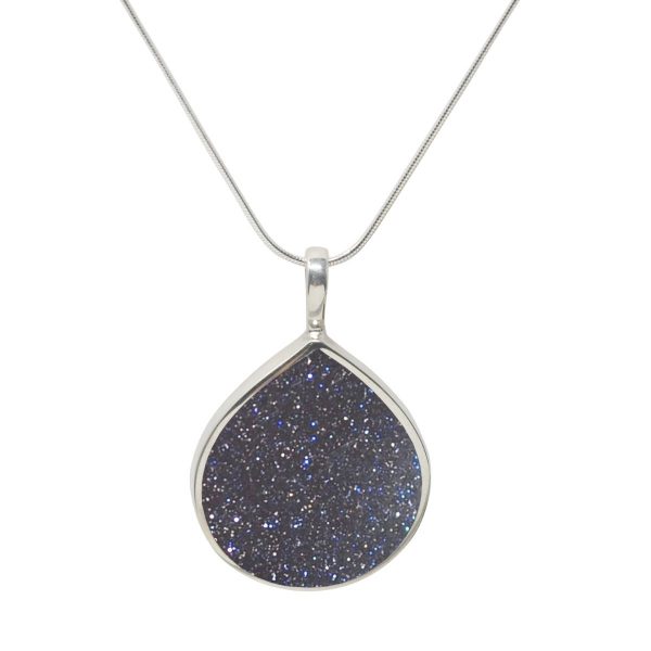 Silver Blue Goldstone Pendant