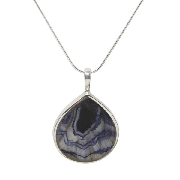 White Gold Blue John Pendant