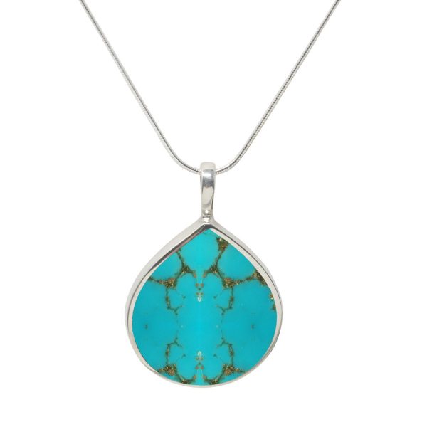 White Gold Turquoise Pendant