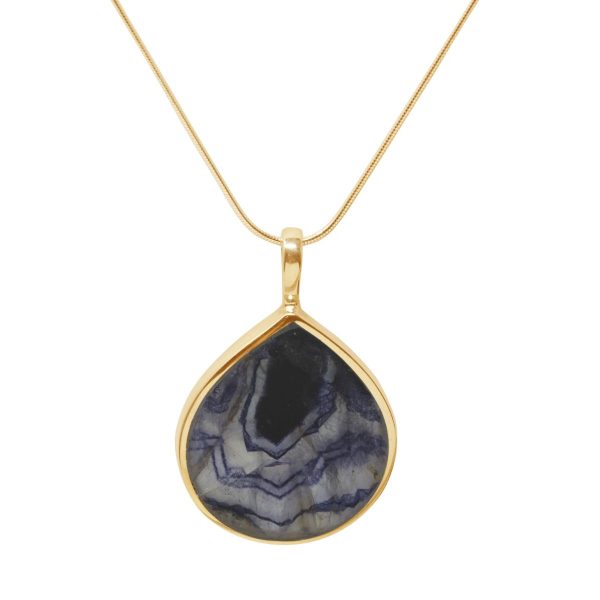 Yellow Gold Blue John Pendant