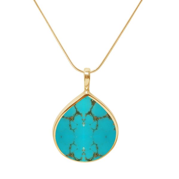 Yellow Gold Turquoise Pendant